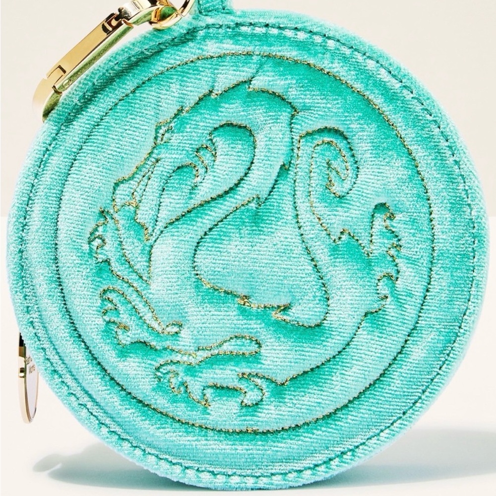 Bath & Body Works Disney Mulan Turquoise Round Velvet Coin Purse